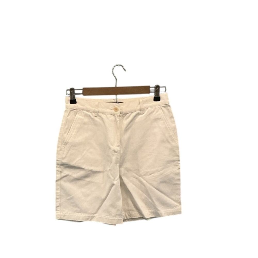 Ralph Lauren Womens Bermuda Chino Shorts Size 2 White Preppy Classic 7" In Beach